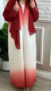 Red Ombre Abaya